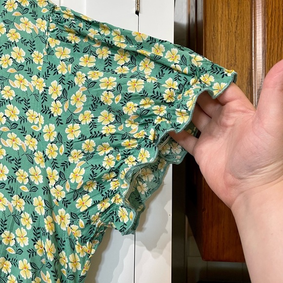 Celkuser Floral Dress - Teal and Yellow - Picture 4 of 5